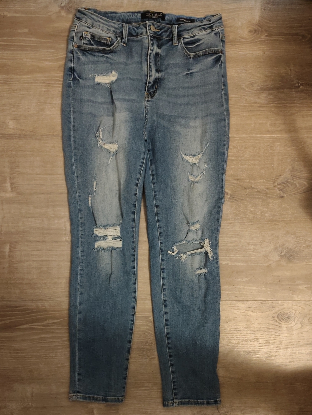 Judy Blue Distressed Light Blue Skinny Jeans